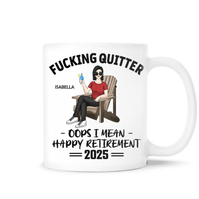 Oops I Mean Happy Retirement - Personalized Mug, Funny Retirement Gift, Gift For Coworker, Retirement Coffee Cup