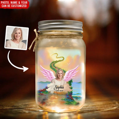 If Tears Could Build A Stairway & Memories Were A Lane - Personalized Mason Jar Light, Memorial Gift
