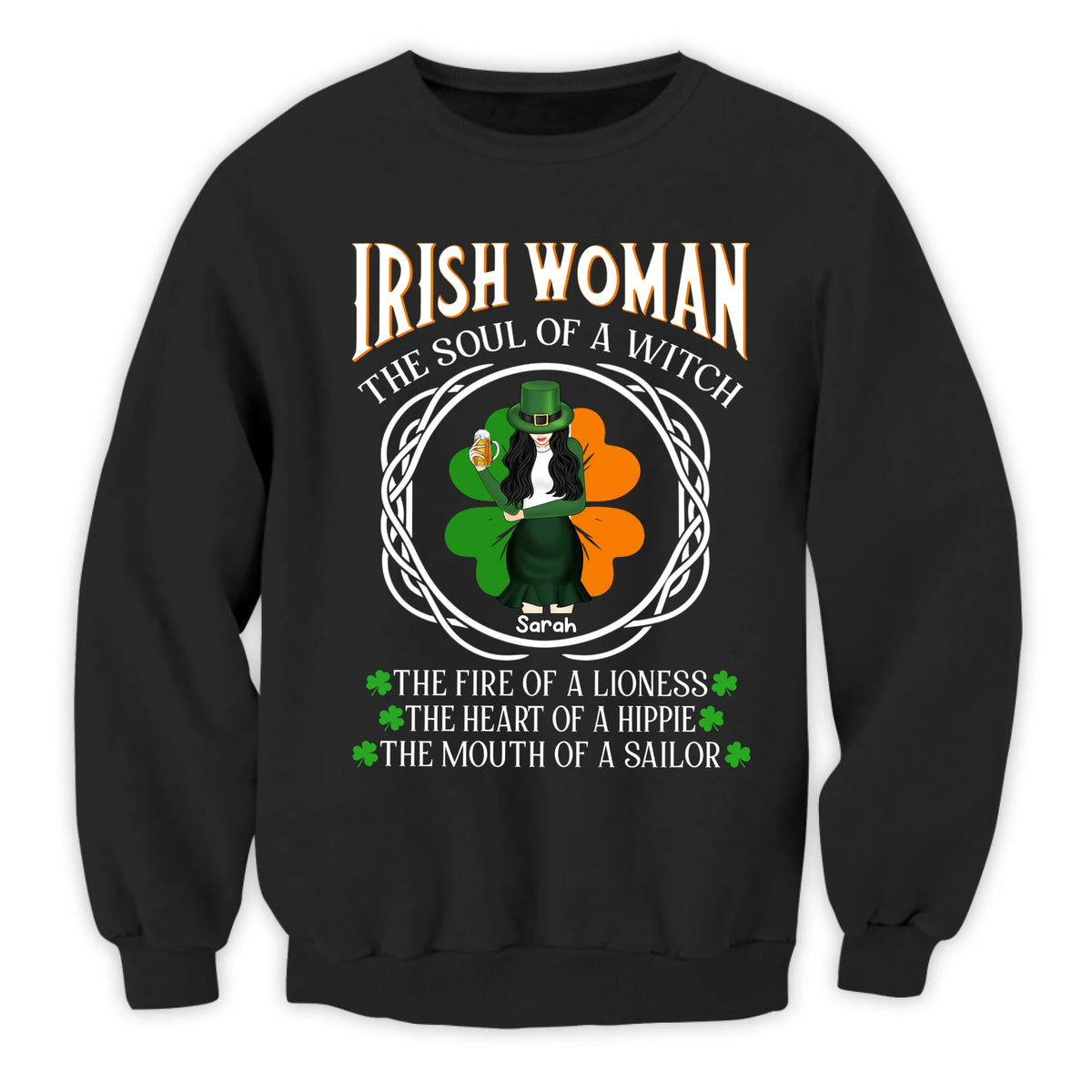 Irish Woman The Soul Of A Witch - Personalized T-Shirt, Patrick’s Day Gift, Funny Gift