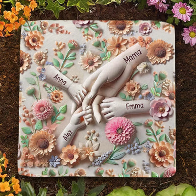 Hold Our Hands - Personalized Stone, Gift For Mother, Gift For Grandma