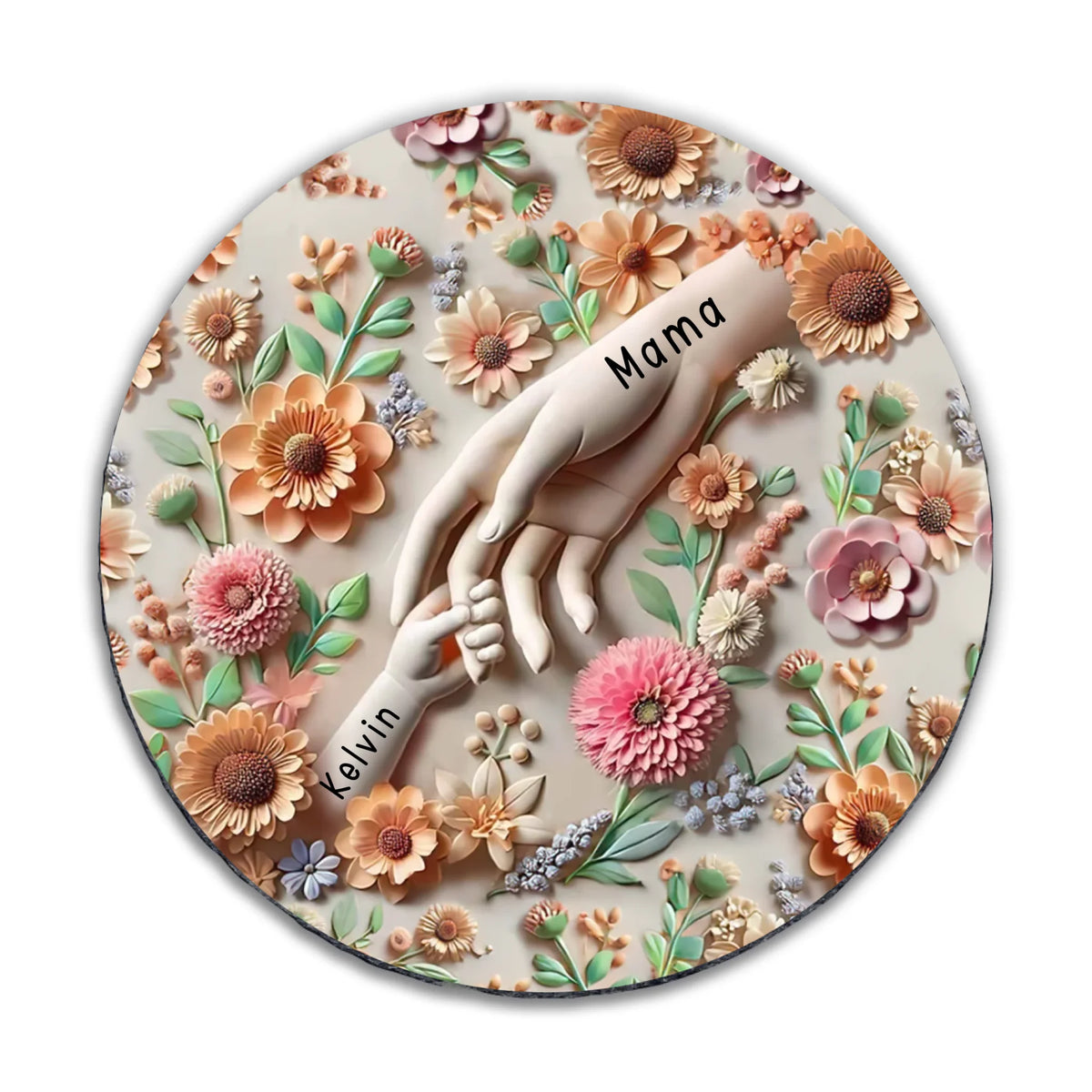 Hold Our Hands - Personalized Stone, Gift For Mother, Gift For Grandma