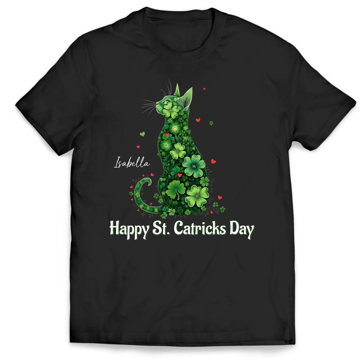 Happy St. Catricks Day - Personalized T-Shirt, St. Patrick's Day Shirt, Gift For Cat Lover