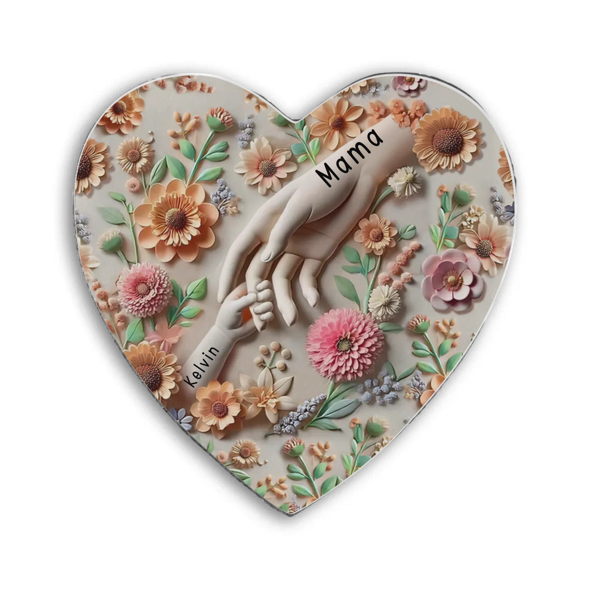 Hold Our Hands - Personalized Stone, Gift For Mother, Gift For Grandma