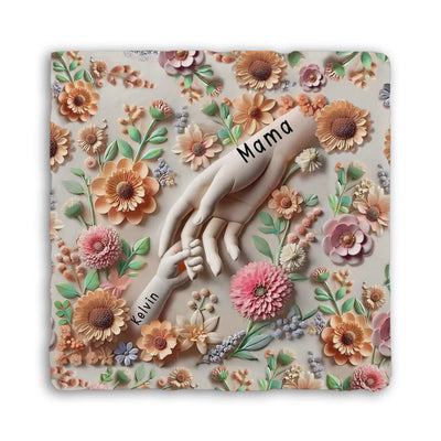 Hold Our Hands - Personalized Stone, Gift For Mother, Gift For Grandma