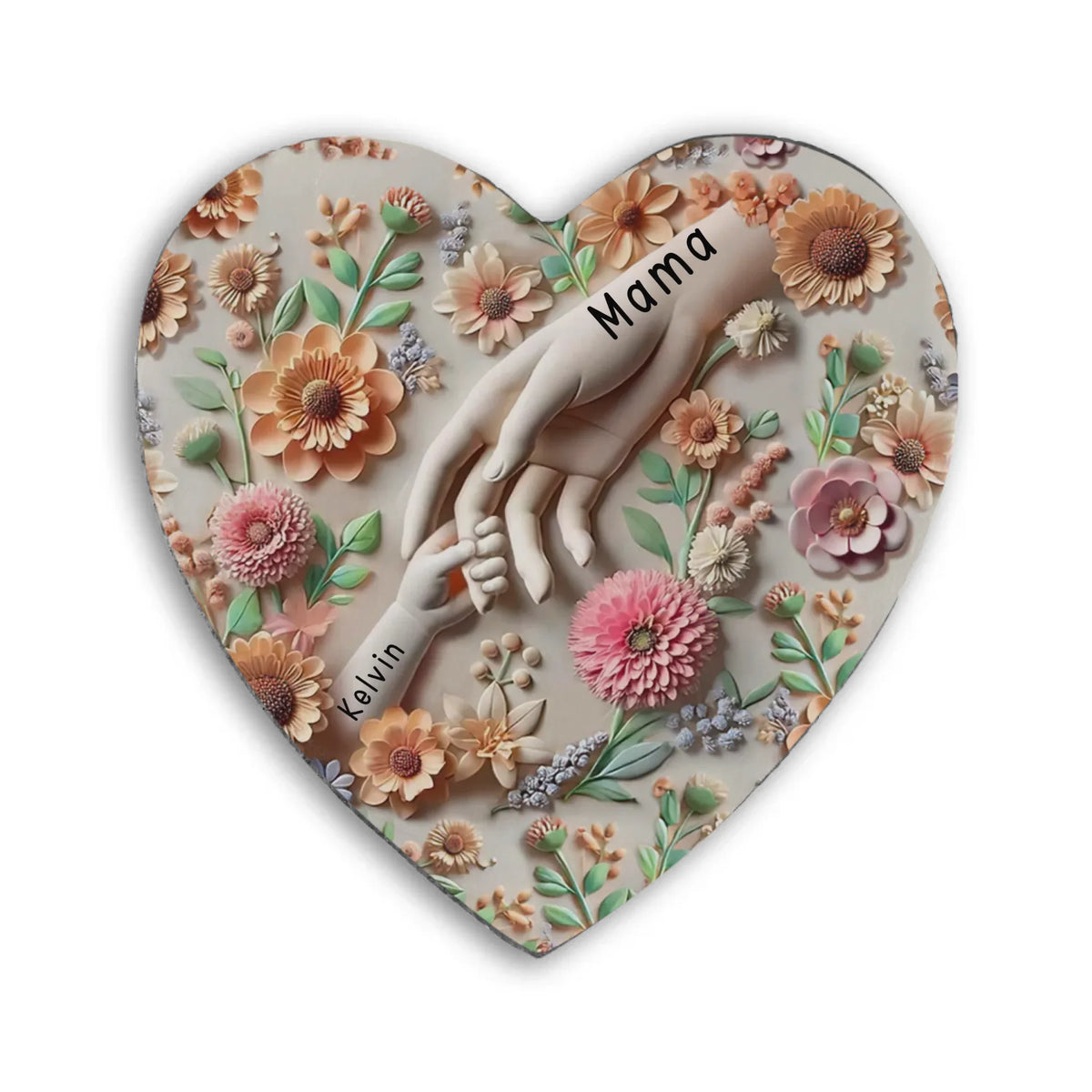 Hold Our Hands - Personalized Stone, Gift For Mother, Gift For Grandma