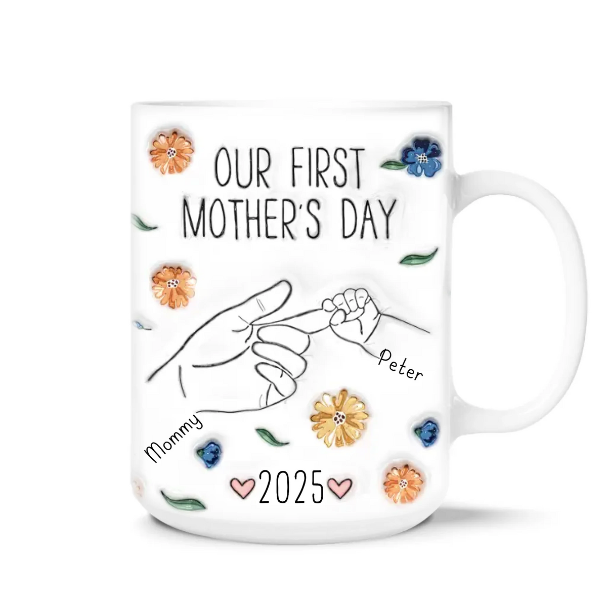 Our First Mother's Day - Personalized 3D Inflated Effect Printed Mug, Gift For First Mother