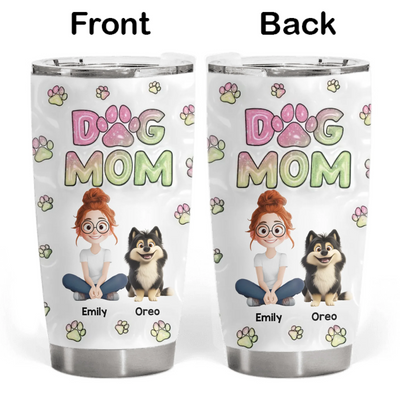 Dog Mom Lovely Chibi - Personalized Tumbler, Gift For Dog Mom, Dog Dad