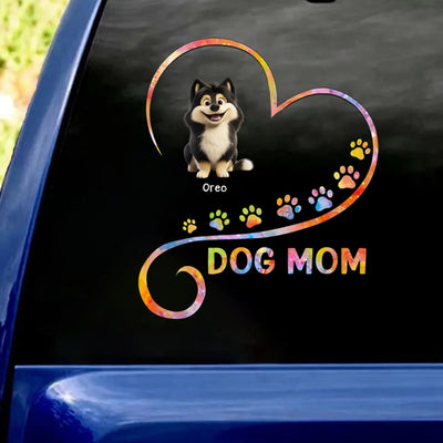 Dog Mom - Personalized Decal, Gift For Dog Lovers, Dog Mom Gift