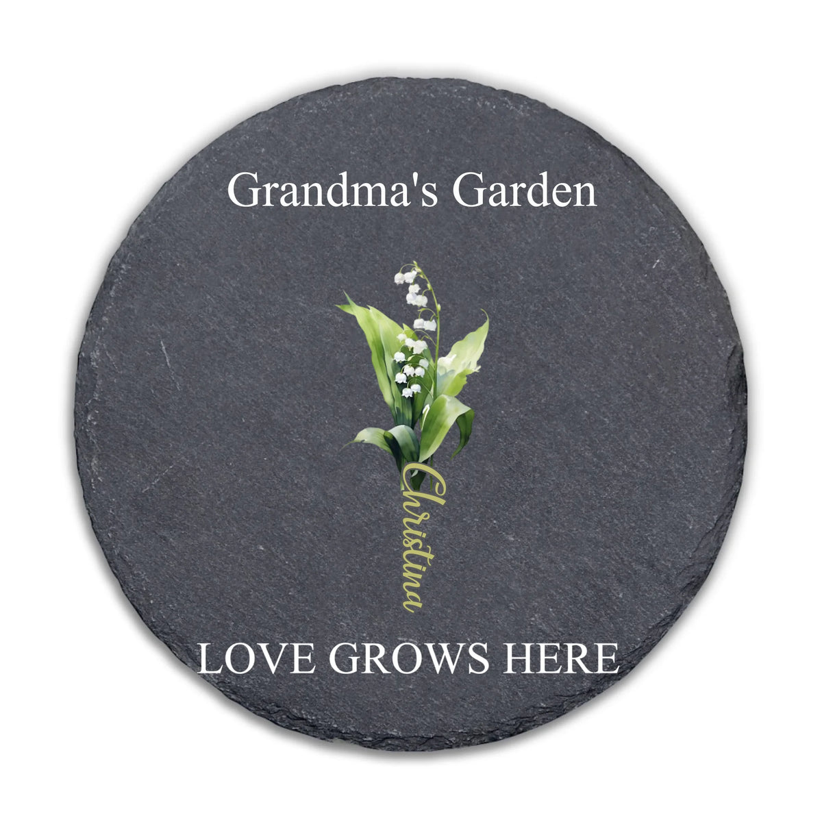 Love Grows Here, Mothers Day Gifts for Grandma with Grandkid's Birth Flower Gift - Personalized Stone