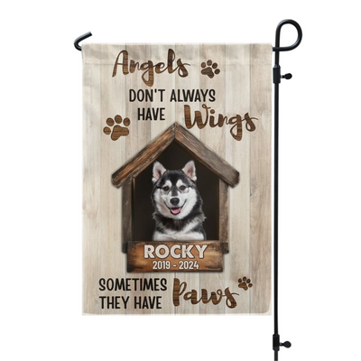 Angels Don’t Always Have Wings - Personalized Garden Flag, Pet Memorial Gift, Loss Of Pet, Sympathy Gift