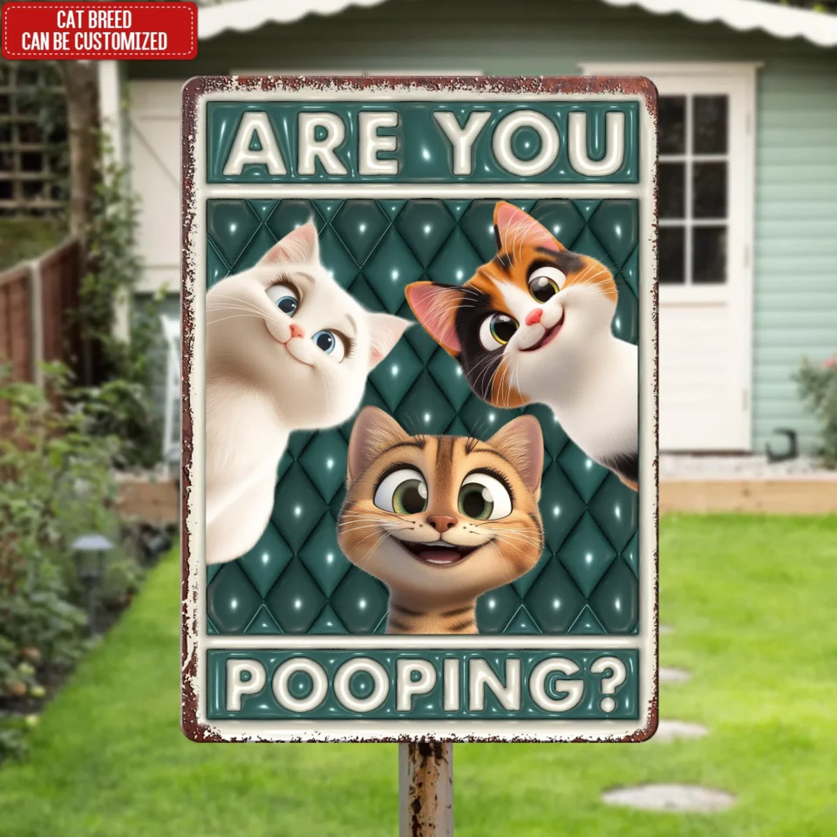 Are You Pooping - Personalized Metal Sign, Gift For Cat Lover, cat lover metal sign, custom cat metal sign, cat metal signs,metal sign, personalized metal sign,cat lover gift, cat lover, cat,gifts for cat lovers,cat,metal sign , personalized metal sign,metal wall decor, personalized sign, custom metal sign, metal wall art, metal signs, custom sign, outdoor