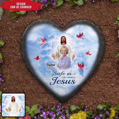 Safe In The Arms Of Jesus - Personalized Memorial Stone, Loss Of Loved One, Sympathy Gift