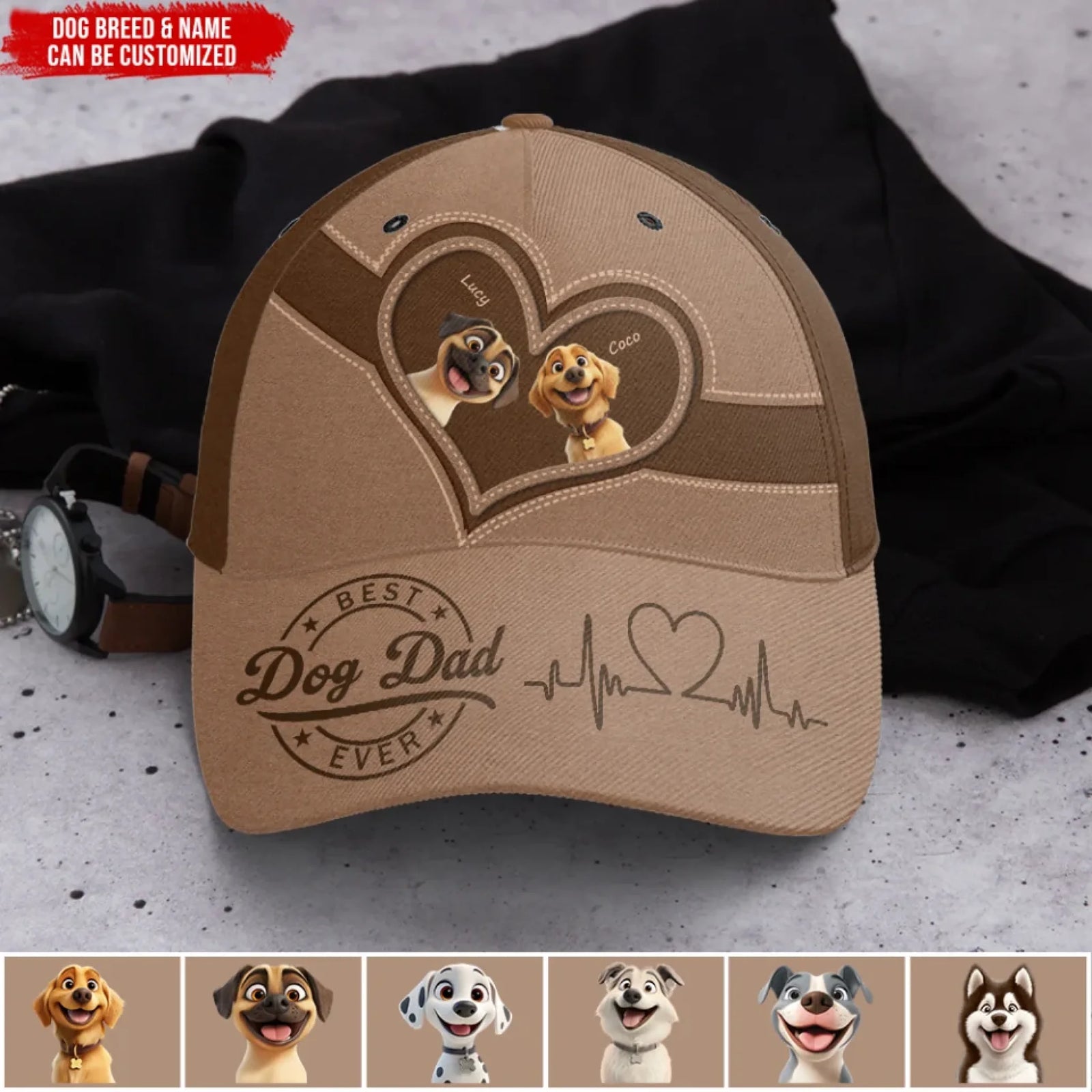 Best Dog Dad Ever - Personalized Cap, Gift For Dog Dad, Dog Lover’s Cap