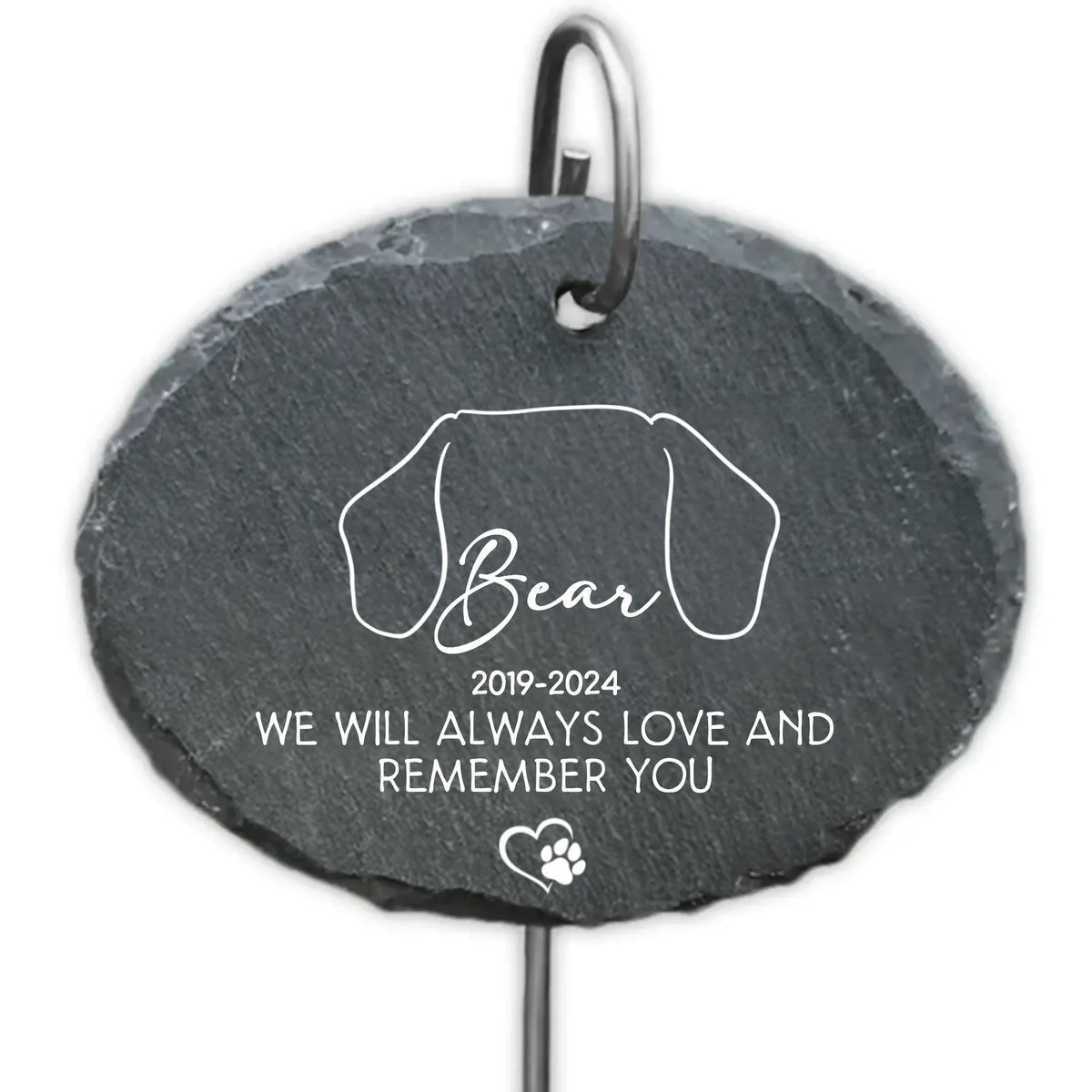We Will Always Love And Remember You - Personalized Garden Slate, Custom Dog Ears, Pet Loss Gifts - GS73