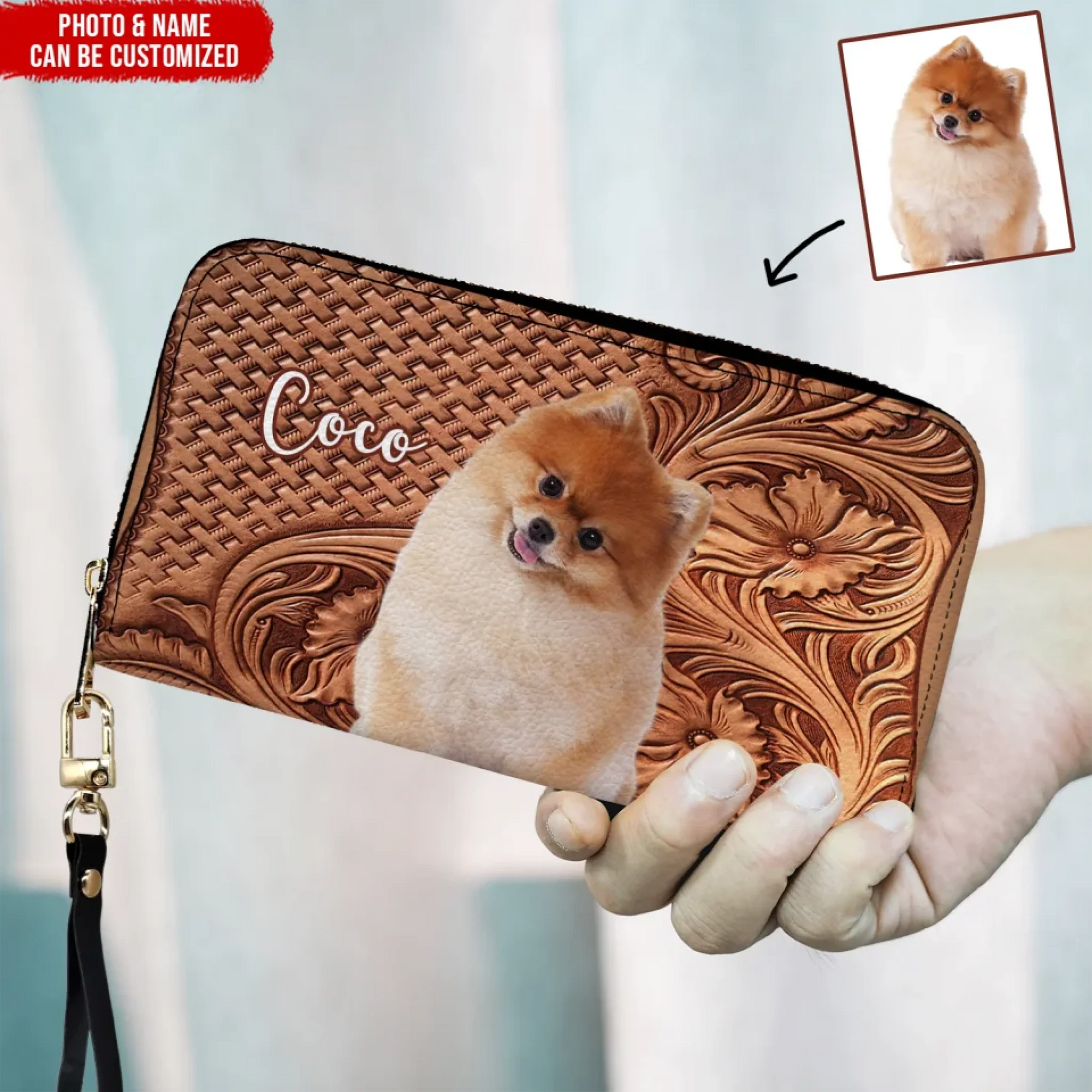 Custom Your Dog Photo - Personalized Leather Wallet, Gift For Dog Lovers, Dog Gift