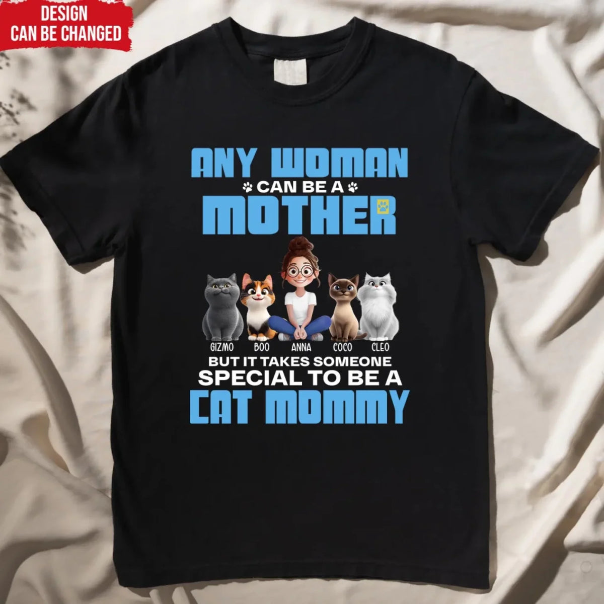 Any Man Can Be A Father But It Takes Someone Special To Be A Cat Daddy - Personalized T-Shirt, Gift For Cat Lovers, Cat Dad/ Mom Gift, cat, cat  lover, gift for cat lover, cat gift, cat tee, tee, personalized t-shirt, t-shirt, cat lover gift, cat t-shirt, 