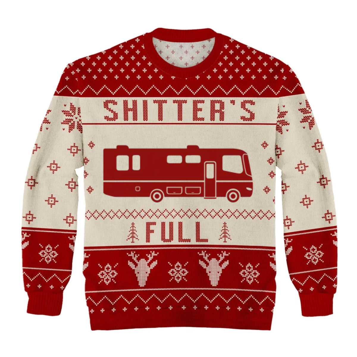 Christmas Vacation Shitter's Full Ugly Christmas Sweater - Personalized Wool Sweater, Gift For Camper, All-Over-Print Sweatshirt