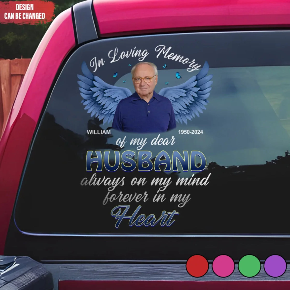 Always On My Mind Forever In My Heart - Personalized Decal, Memorial Gift For Loss Of Loved One, Car Decor