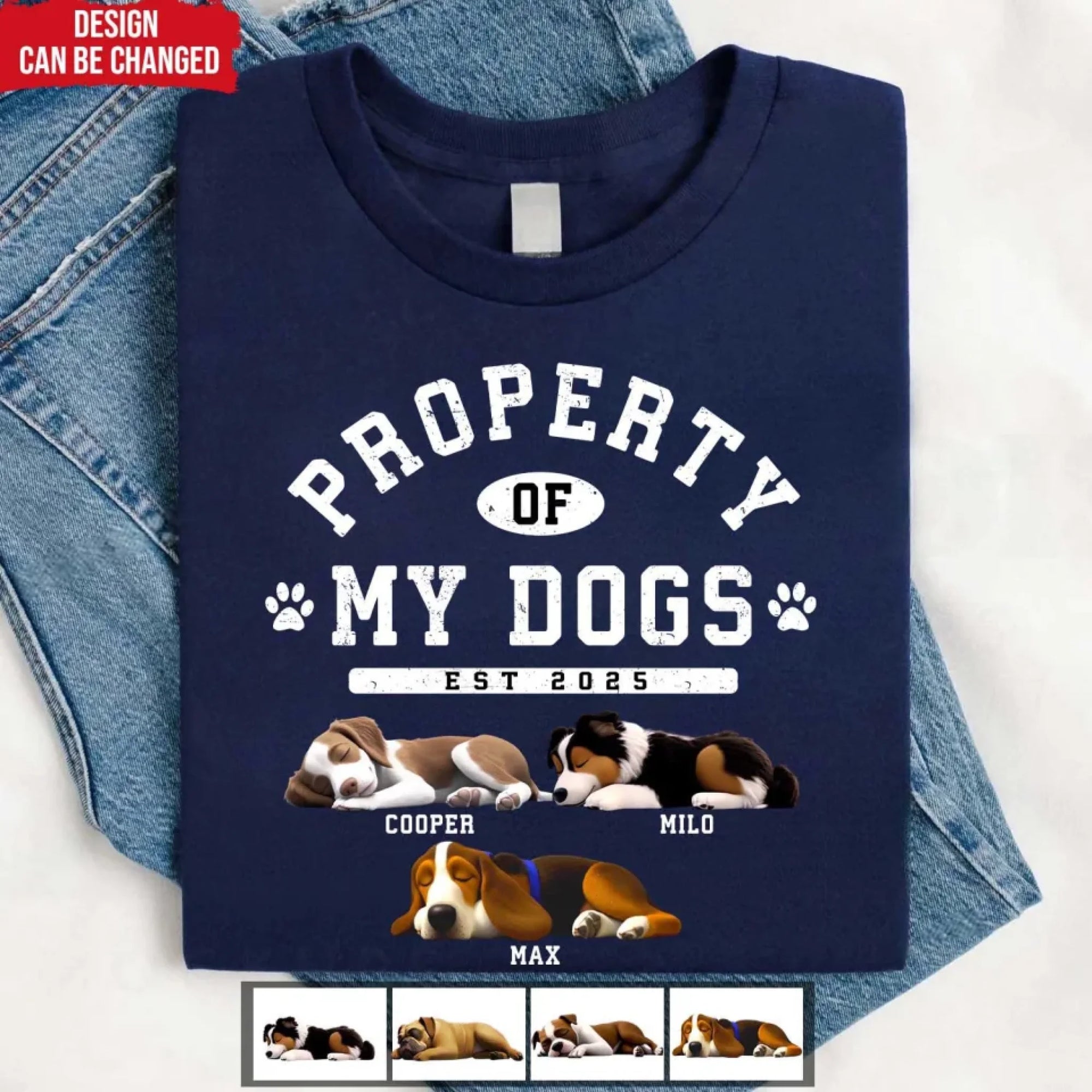 Custom Funny Dog Property - Personalized T-Shirt, Gift for Dog Owner, Dog Mom/Dog Dad Gift