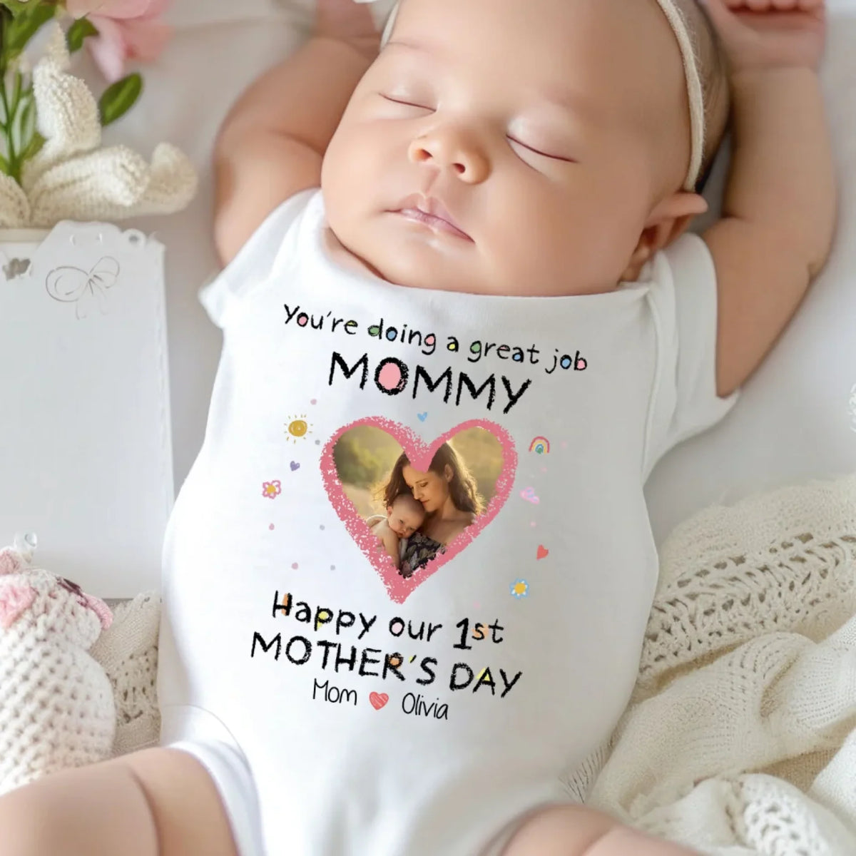You're Doing A Great Job Mommy - Personalized Baby Onesie, Baby Shower, First Mother's Day Gift
