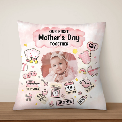Our First Mother's Day - Personalized Pillow, Gift For Mother, Gifr For New Mother