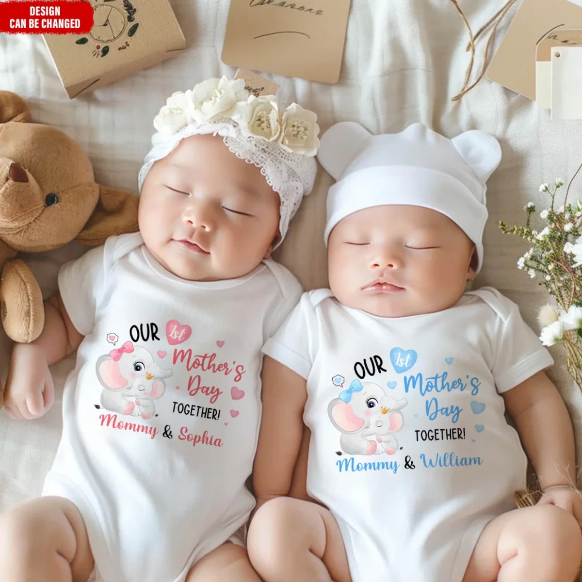 Our 1st Mother's Day Together - Personalized Baby Onesie, Baby Shower Gift, Mother's Day Gift