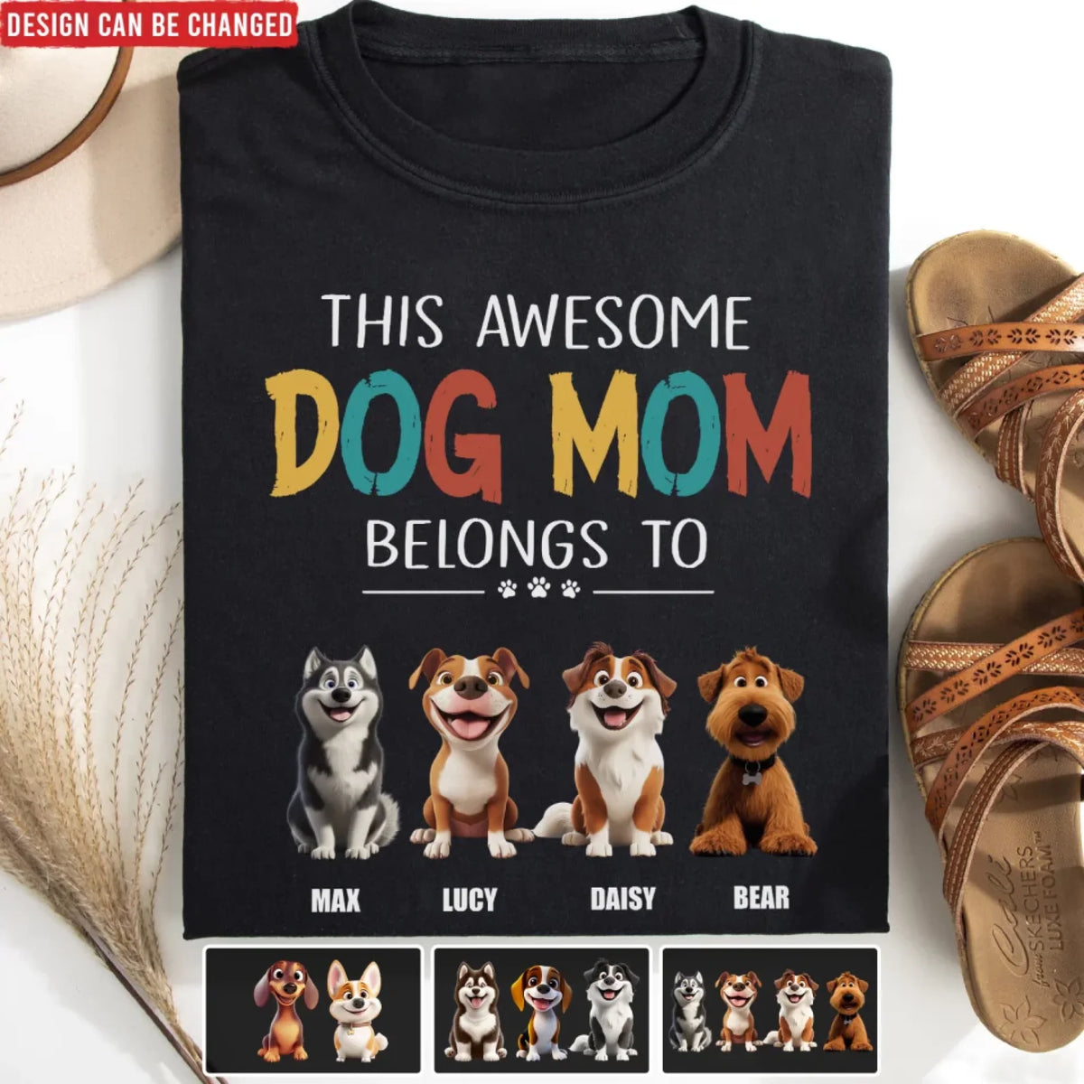 This Awesome Dog Mom Belongs To - Personalized T-Shirt, Gift For Dog Mom, Dog Dad, tee, t-shirt, personalized tee, dog, dog lover, gift for dog lover, dog tee, dog tshirt, dog shirt, dog t-shirt for dog lover