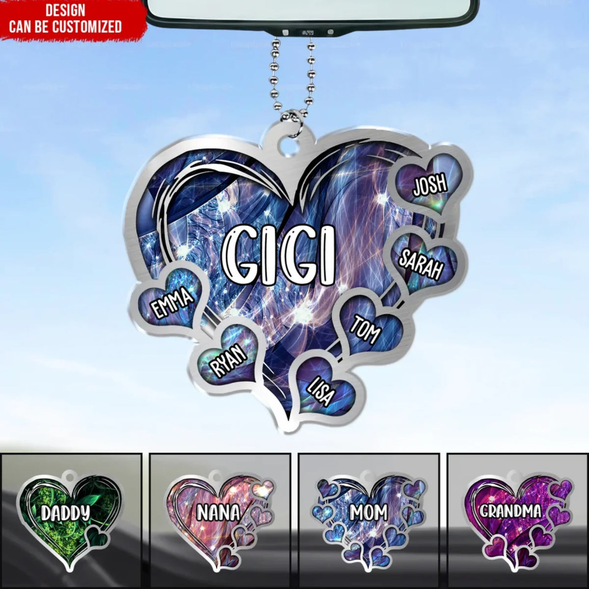 Blessed To Be Called Grandma - Personalized Acrylic Car Hanger, Gift For Family