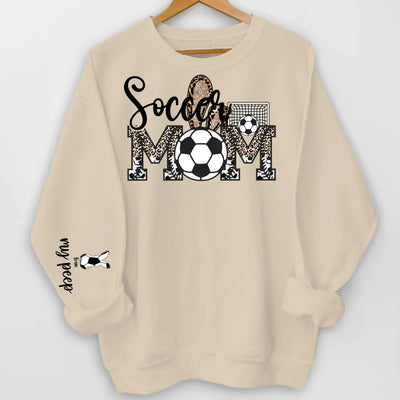 Bunny Sports Mom - Personalized Sleeve Print Sweatshirt, Easter Day Gift for Mom, Sports Mom Shirt