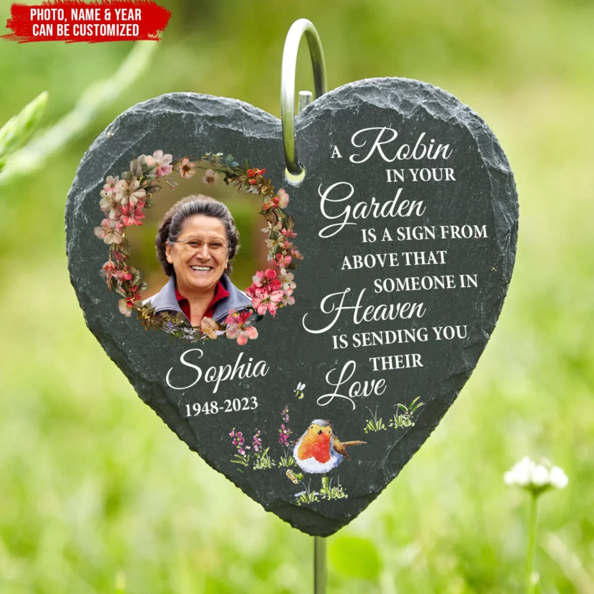 Robin Memorial Gift, A Robin In Your Garden - Personalized Garden Slat ...