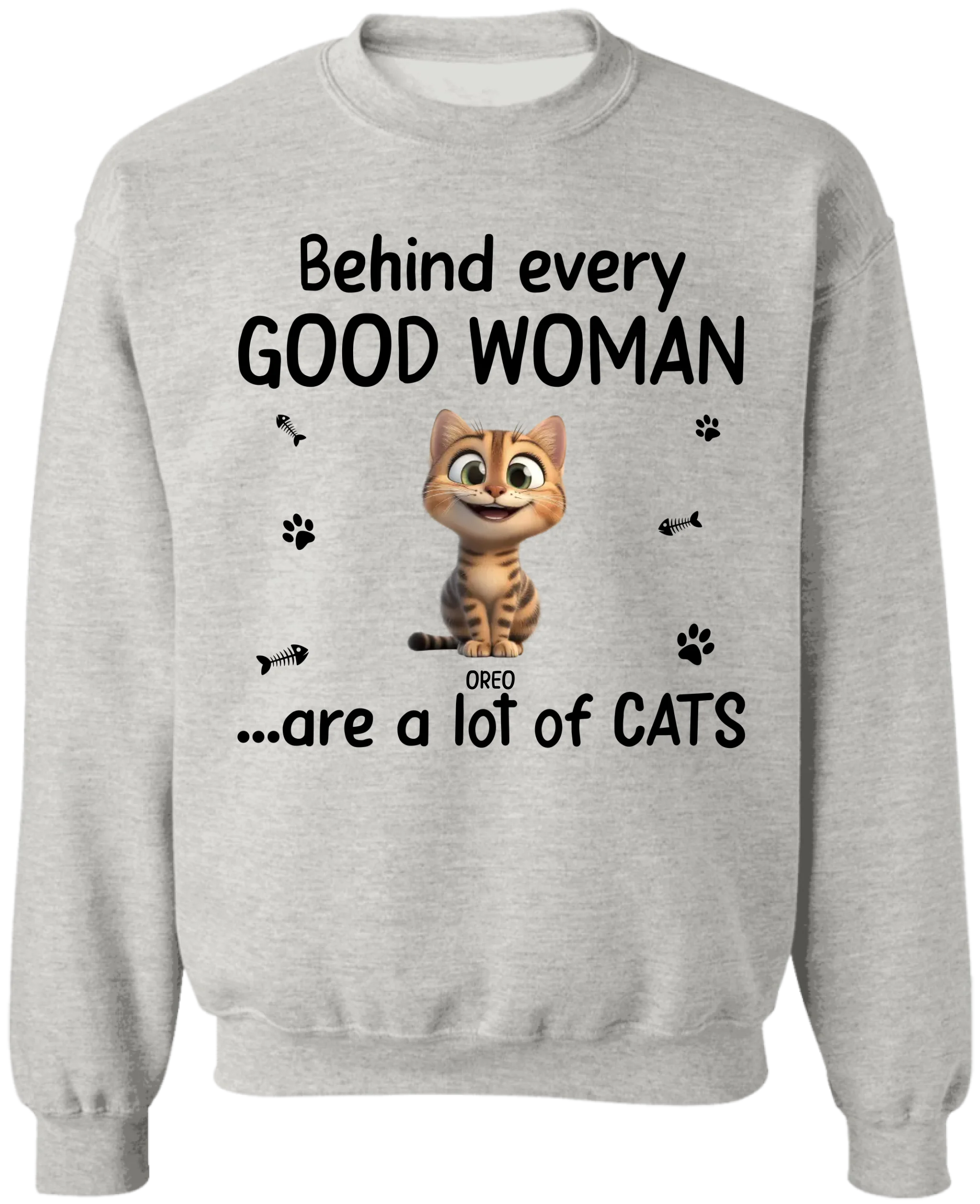 Behind Every Good Woman Are A Lot Of Cats - Personalized T-Shirt, Gift For Cat Lovers, Cat's Gift
