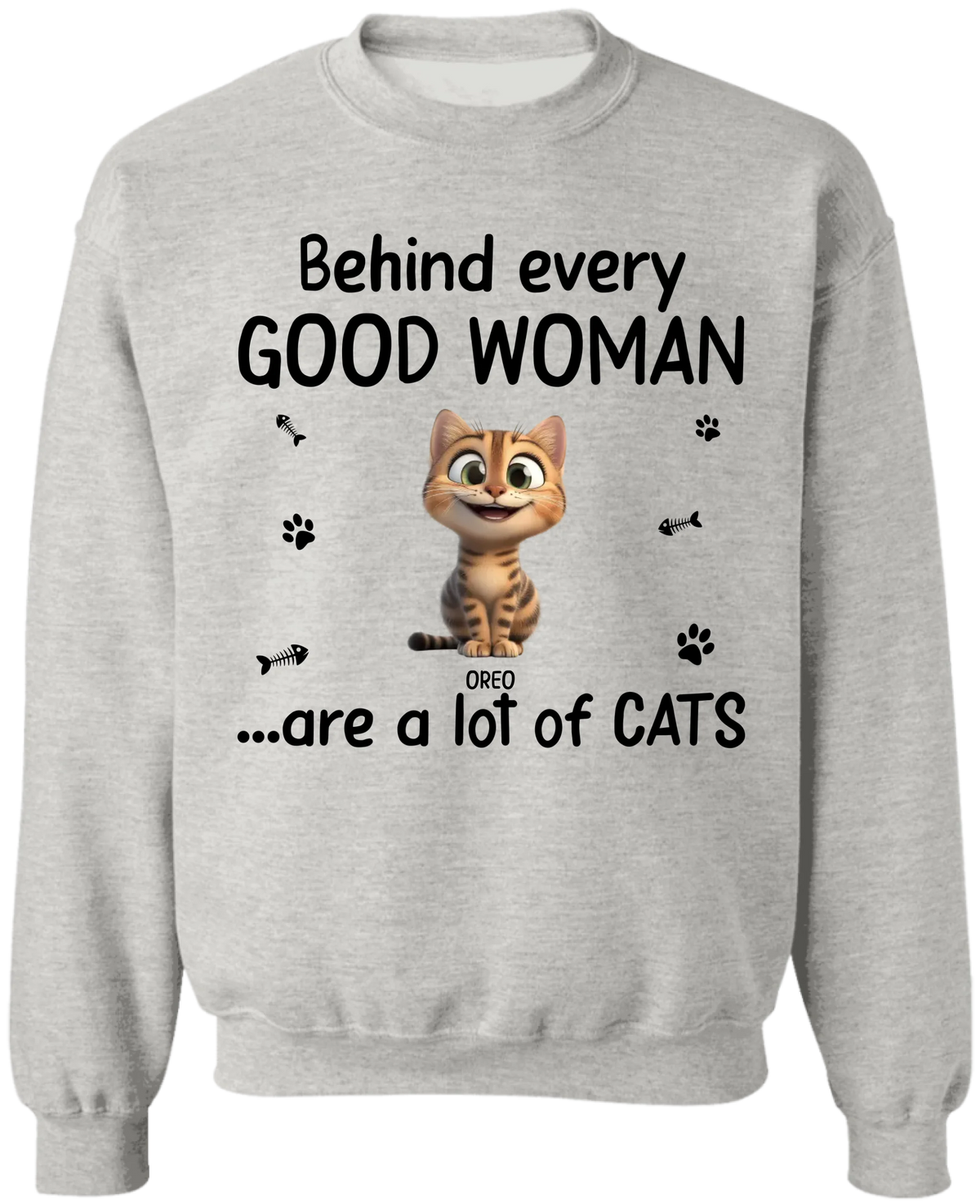 Behind Every Good Woman Are A Lot Of Cats - Personalized T-Shirt, Gift For Cat Lovers, Cat's Gift
