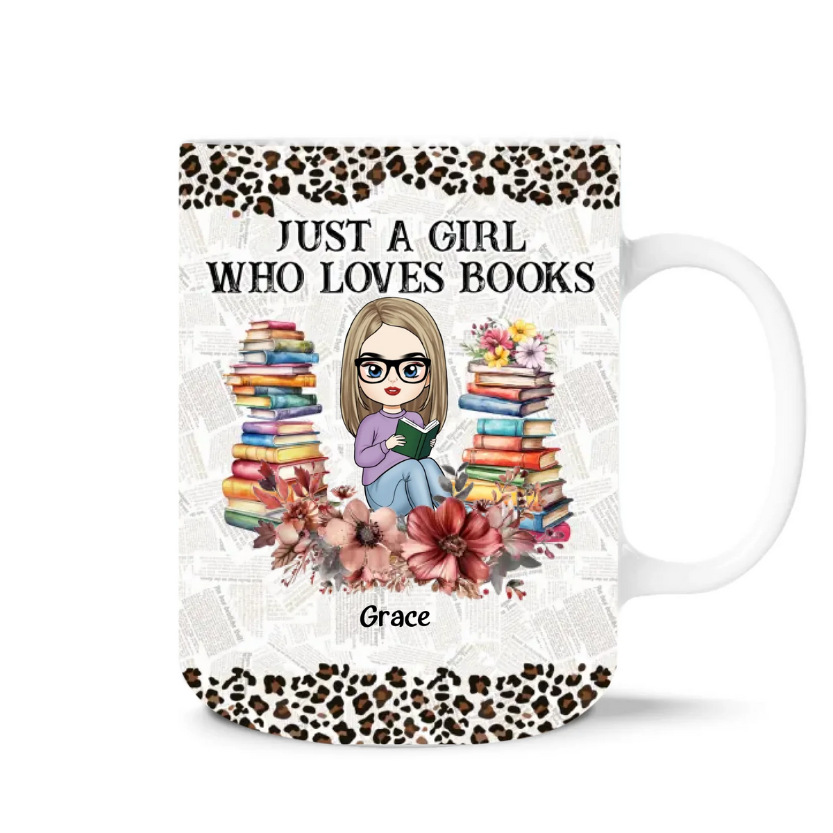 Just A Girl Who Loves Books - Personalized Mug, Book Lover Gift, Reading Coffee Cup