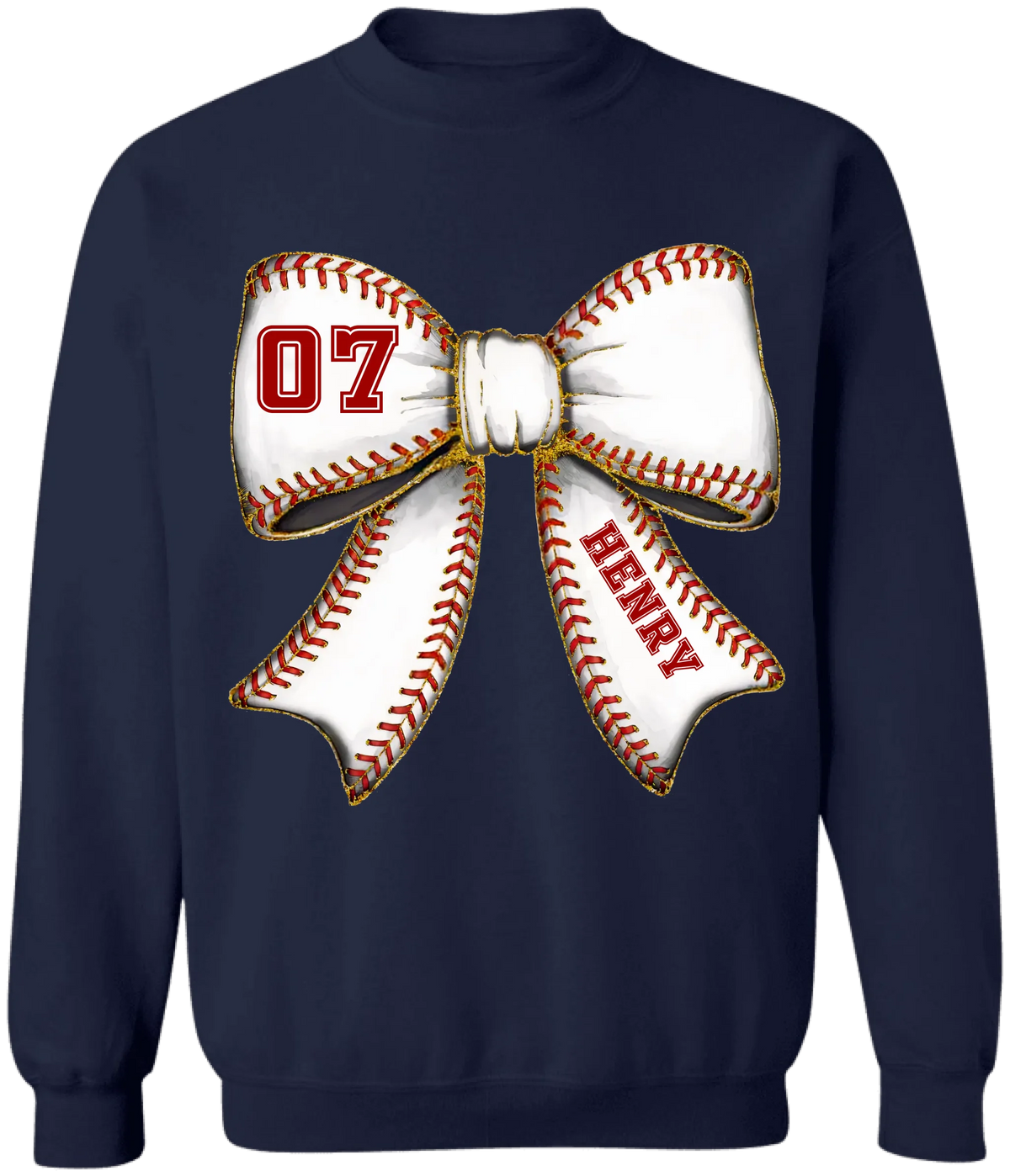 Custom Baseball Bow - Personalized T-Shirt, Baseball Mom Shirt With Kids Name & Jersey Number