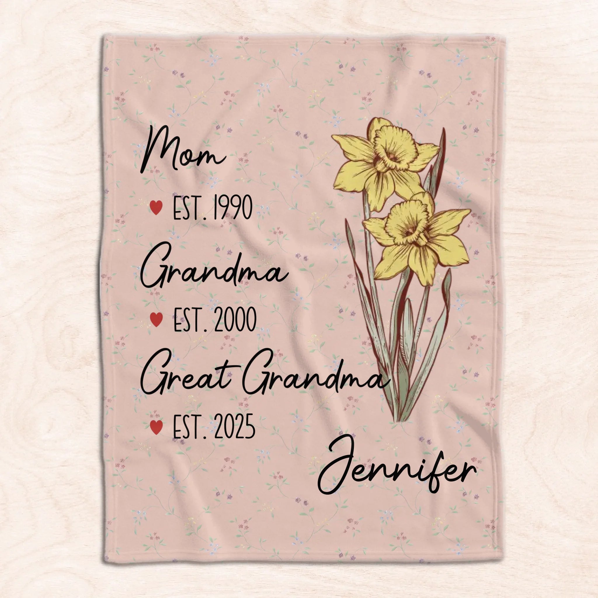 Mom Grandma Great Grandma - Personalized blanket, Gift for Grandma/Mom, Mother's Day Gift