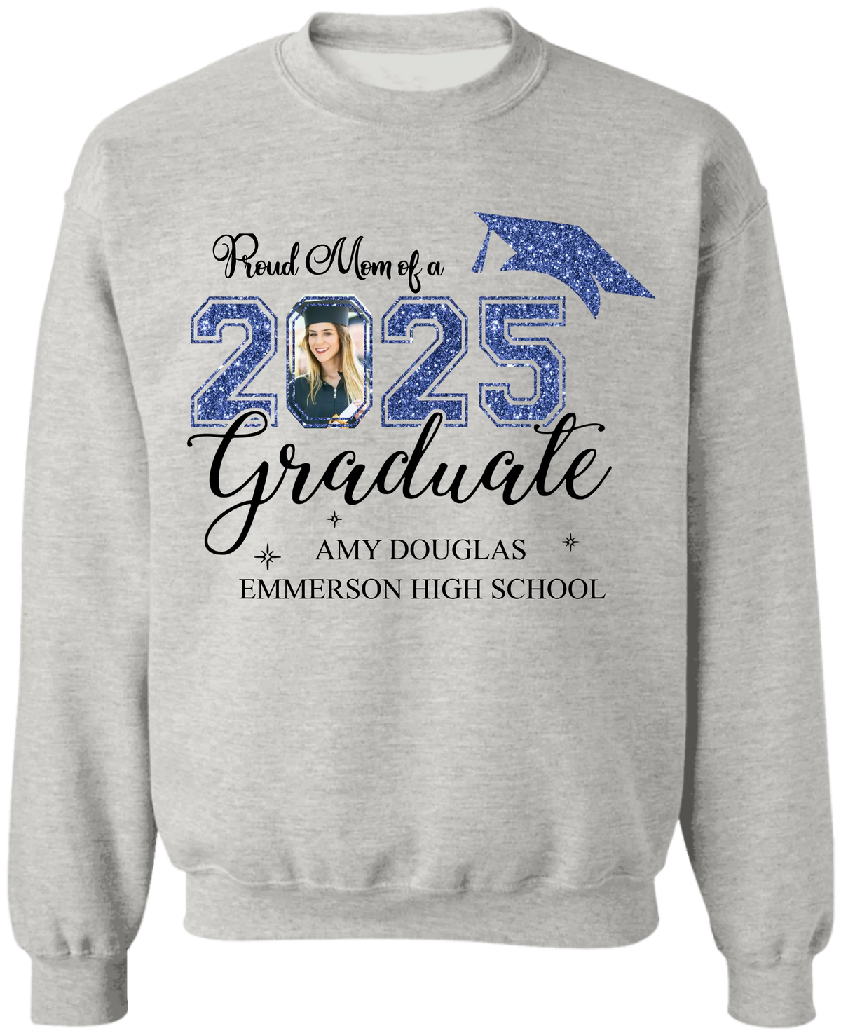 Proud Mom Of A 2025 Graduate - Personalized T-shirt, Graduation Family Shirt, 2025 Senior Party Uniform