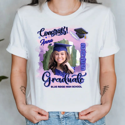 Congrats Graduate - Personalized T-Shirt, Graduation Shirt, 2025 Senior Party Uniform