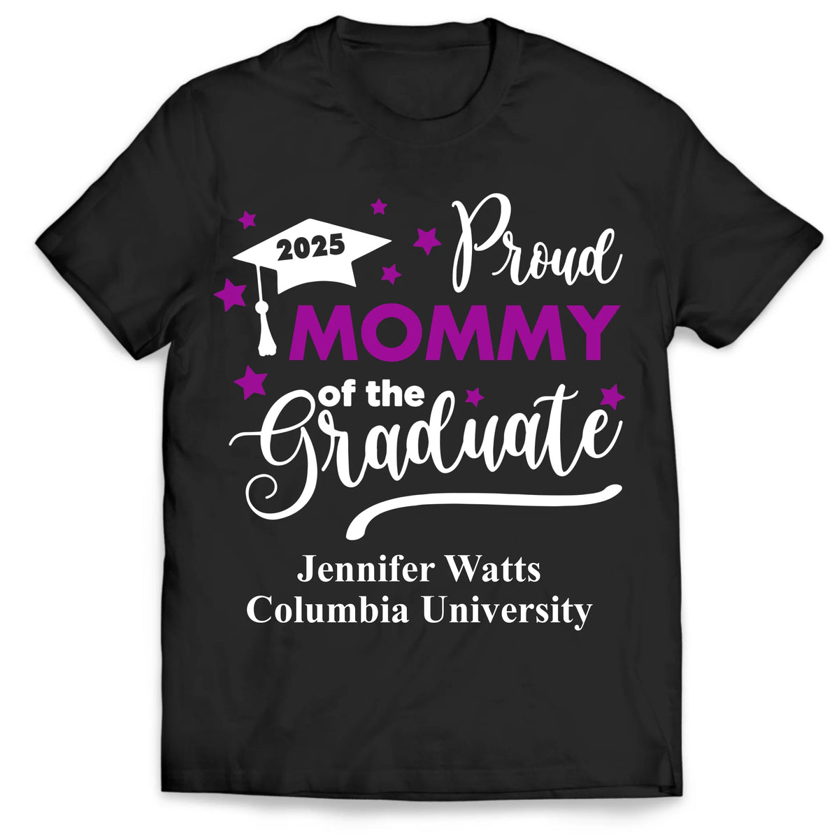 Proud Of The Graduate 2025 - Personalized T-Shirt, Gift For Family Members, Proud Dad Mom Brother Sister, Graduation Shirt