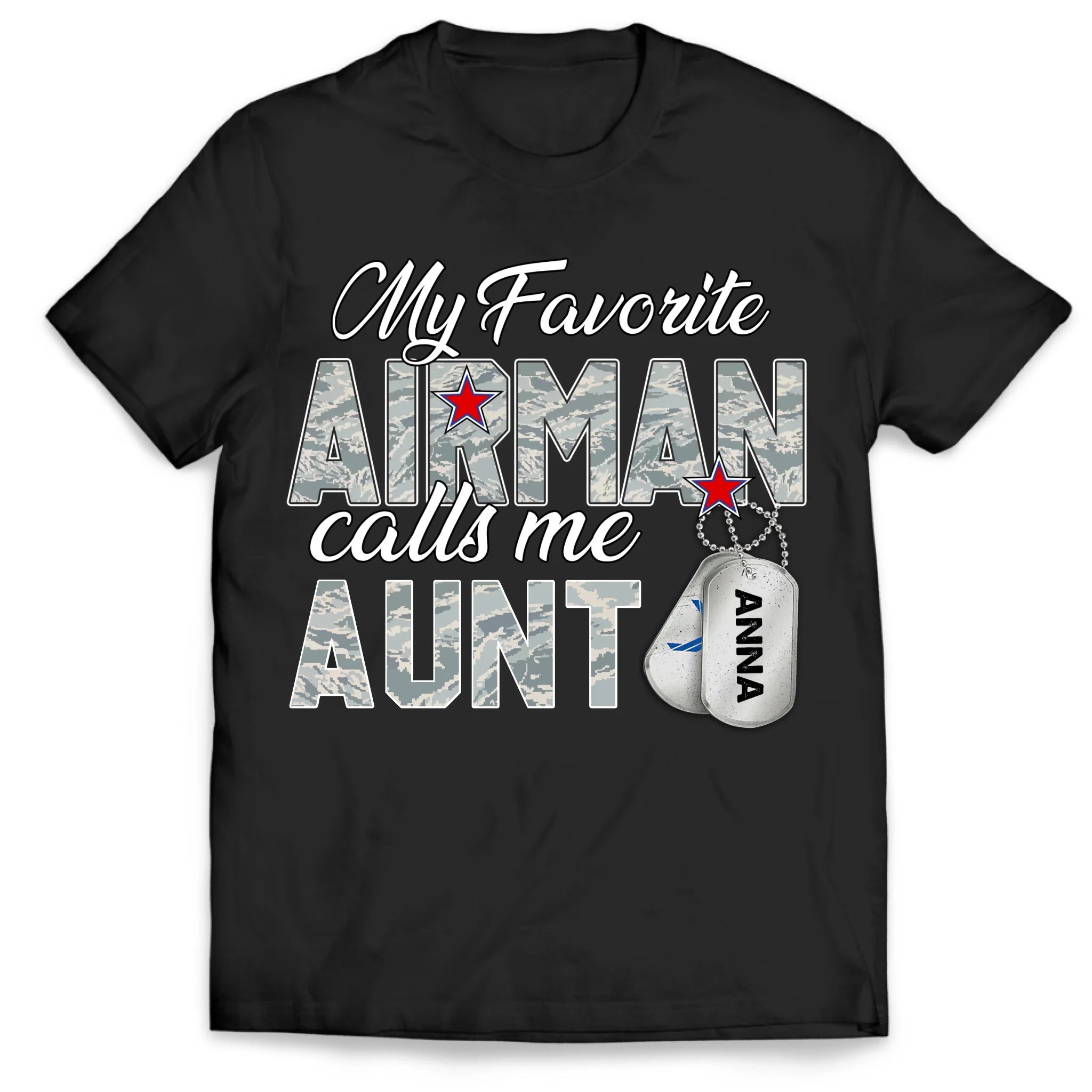 My Favorite Airman Calls Me Mom - Personalized T-Shirt, Proud Air Force Family Shirt