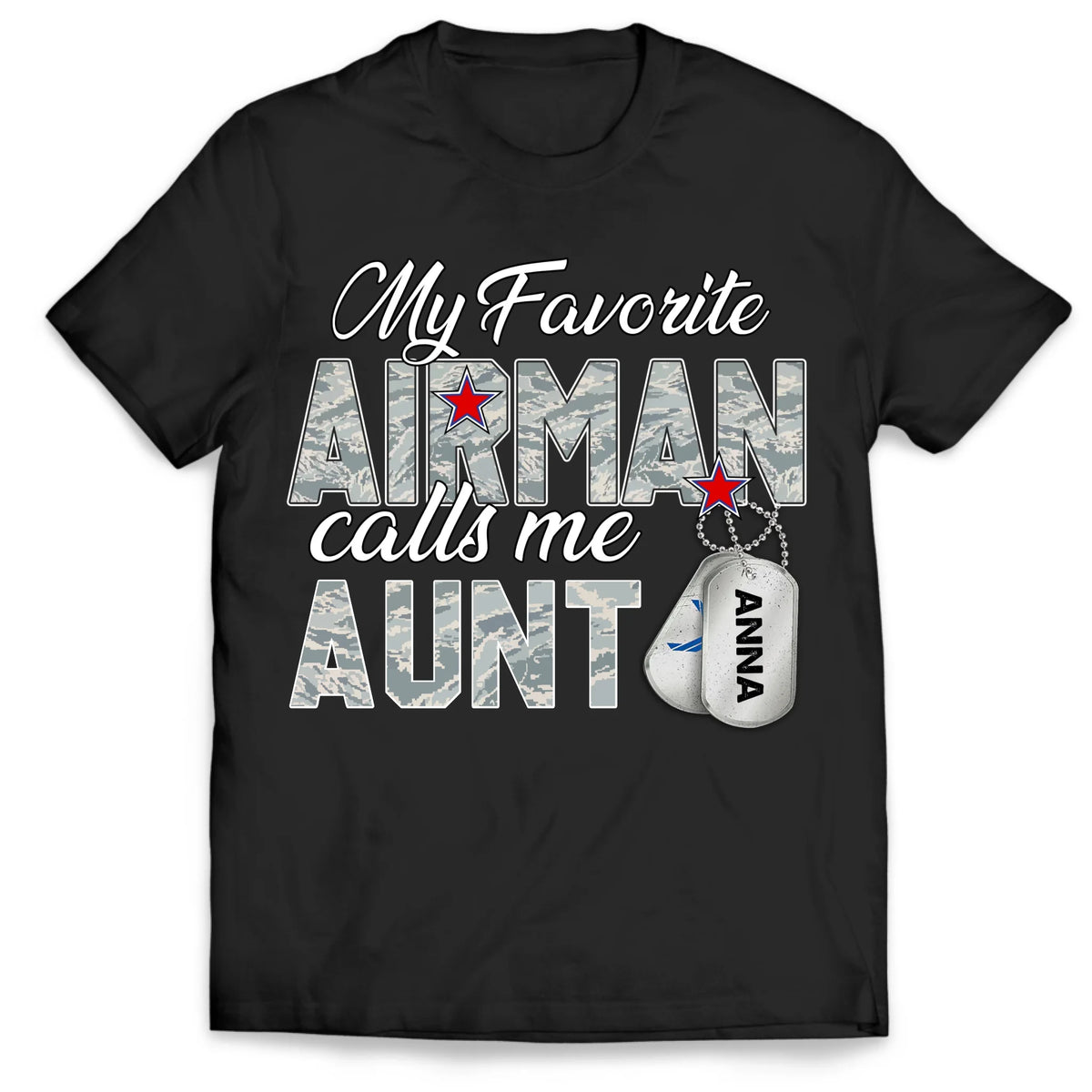 My Favorite Airman Calls Me Mom - Personalized T-Shirt, Proud Air Force Family Shirt