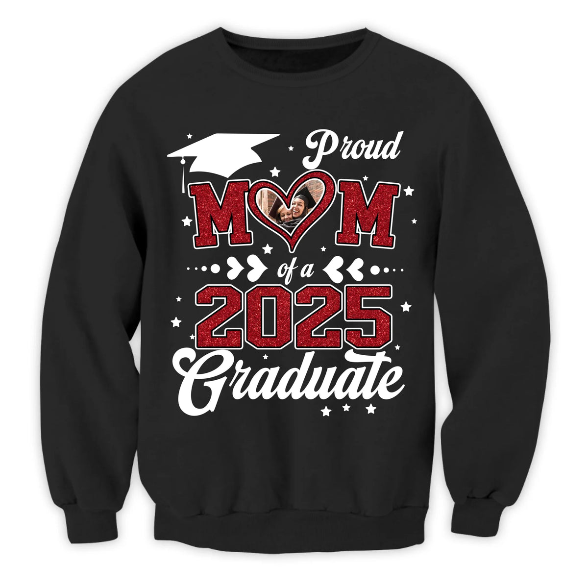 Proud Mom Of A 2025 Senior - Personalized T-Shirt, Graduation Mom Gift, Grad Party Family Shirt