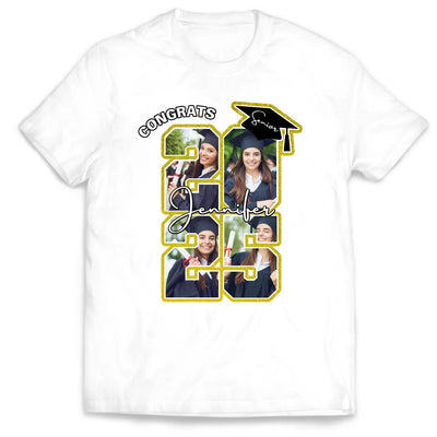 Congrats 2025 Senior - Personalized T-Shirt, Graduation Gift, Grad Party Uniform