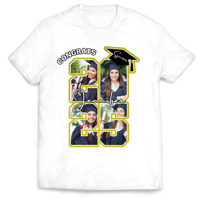 Congrats 2025 Senior - Personalized T-Shirt, Graduation Gift, Grad Party Uniform