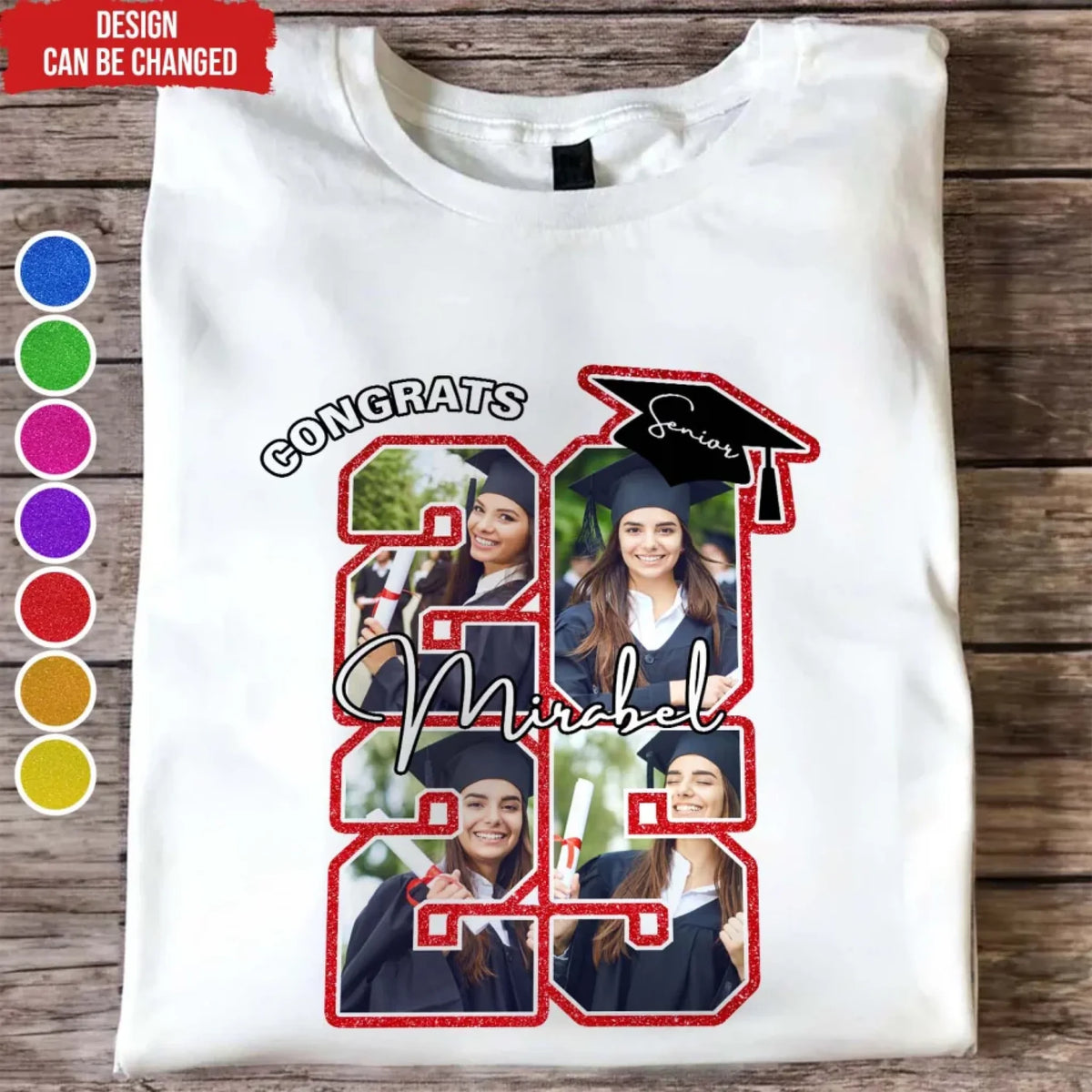 Congrats 2025 Senior - Personalized T-Shirt, Graduation Gift, Grad Party Uniform