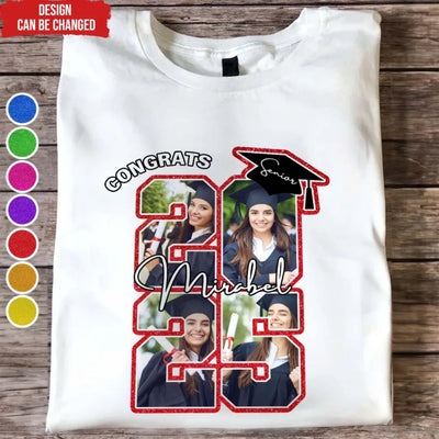 Congrats 2025 Senior - Personalized T-Shirt, Graduation Gift, Grad Party Uniform