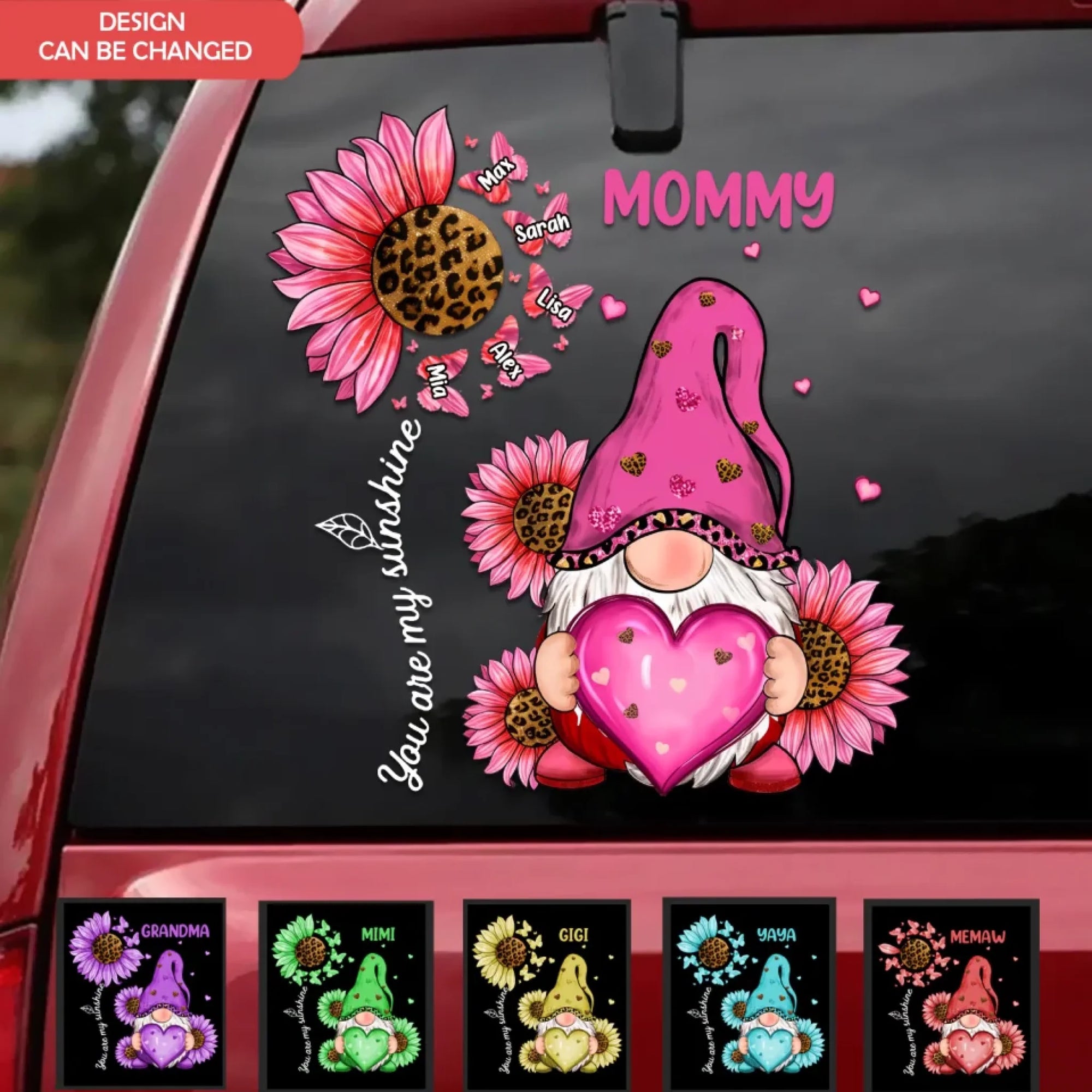 Leopard Grandma Mom Butterfly Kids - Personalized Decal, Gift For Grandma/ Mom, Leopard Grandma Decal