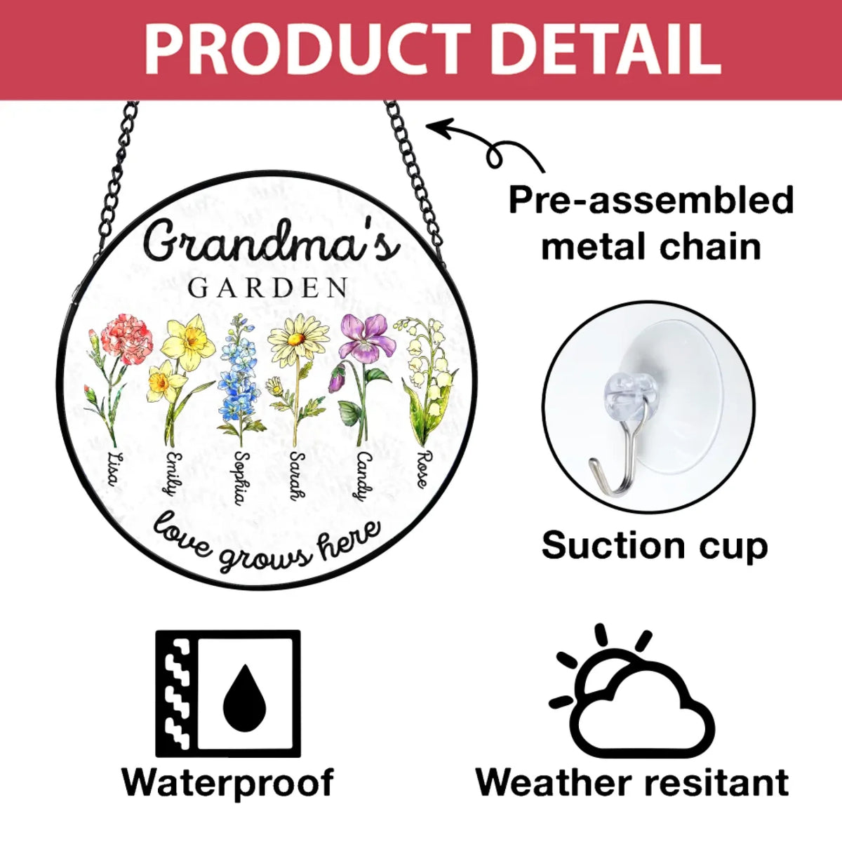 Custom Birth Flower Grandma's Garden mk