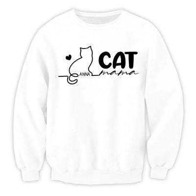 Cat Mama - Personalized T-shirt, Gift for Cat Mom, Mother's Day Gift, Cat Lover's Gift