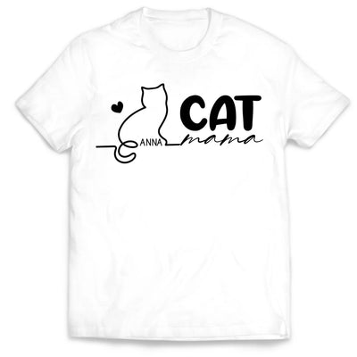 Cat Mama - Personalized T-shirt, Gift for Cat Mom, Mother's Day Gift, Cat Lover's Gift