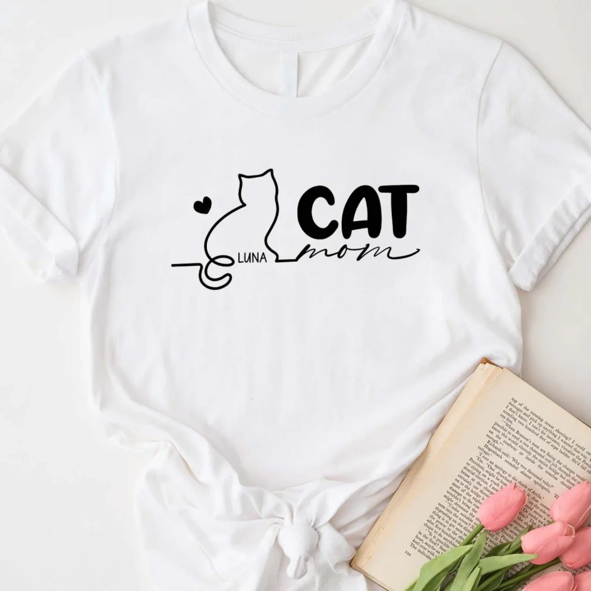 Cat Mama - Personalized T-shirt, Gift for Cat Mom, Mother's Day Gift, Cat Lover's Gift, cat, cat  lover, gift for cat lover, cat gift, cat tee, tee, personalized t-shirt, t-shirt, cat lover gift, cat t-shirt, 